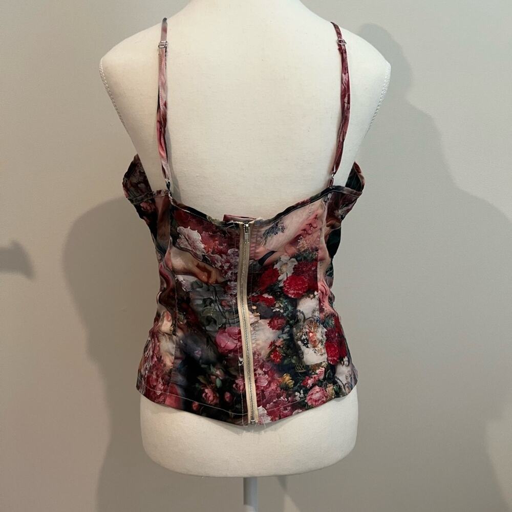 Pretty Little Thing Top Women 8 Rose Renaissance Strappy Quilt Detail Corset - Picture 7 of 11